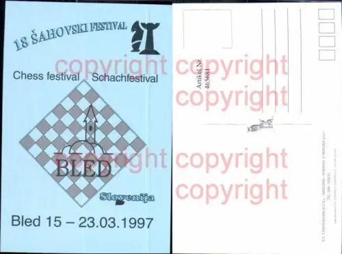 465681,18 Sahovski Festival Bled 1997 Schach Chess Sport