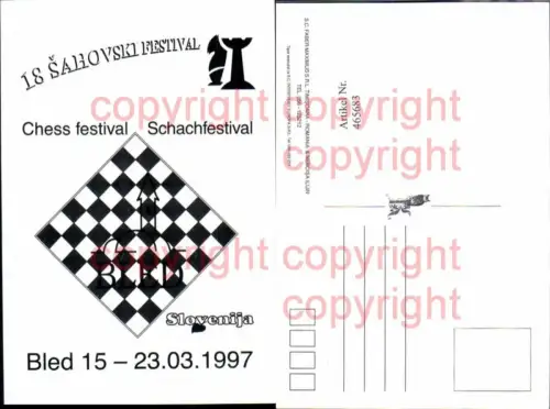 465683,18 Sahovski Festival Bled 1997 Schach Chess Sport