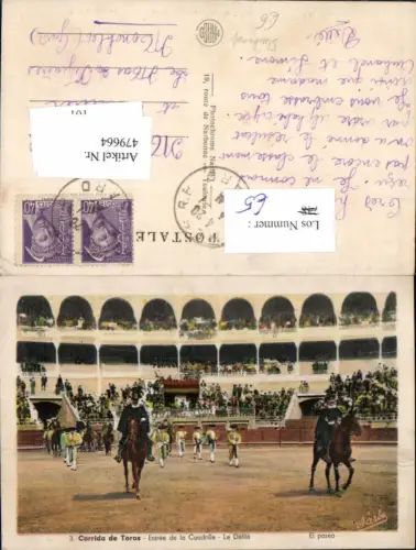 479664,Corrida de Toros Entree de la Cuadrille Pferde Stierkampf Stier