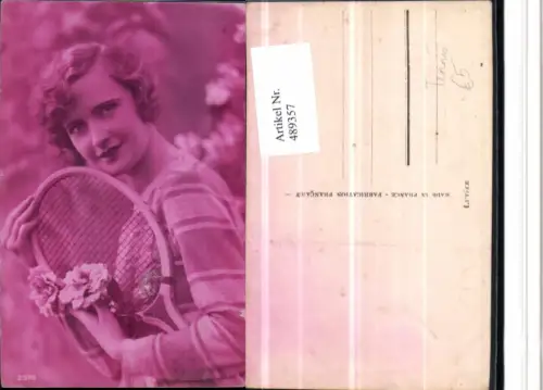 489357,Frau Sport Tennis Tennisschläger Portrait