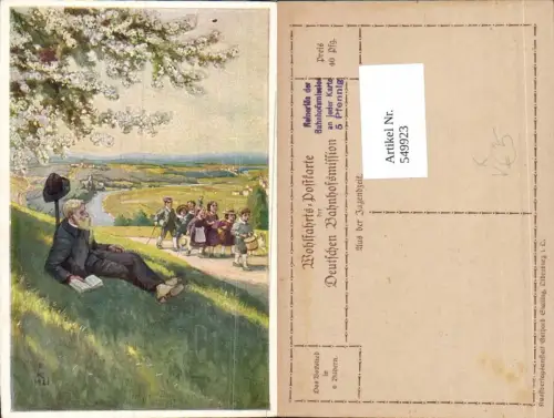549923,Sport Künstler AK R. Konopa Wandern Kinder Deutschen Bahnhofsmission