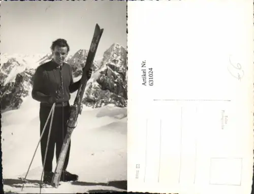 631024,Foto Ak Mann m. Ski Skier v. Bergkulisse Wintersport