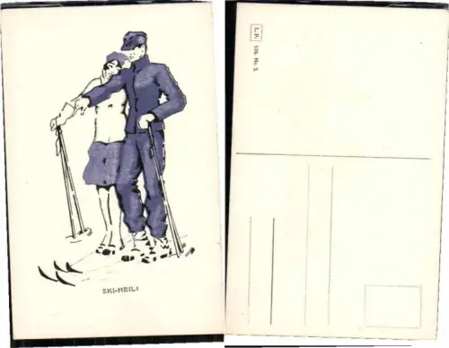 69213,Ski Heil Liebespaar auf Schi Ski