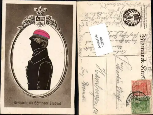 129990,Bismarck als Göttinger Student Studentica Göttingen 1921 VDA AK