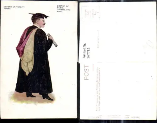 267712,Künstler Ak Studentika Oxford University Doctor of Music Undress with Hood Universität