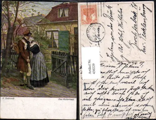 430229,Künstler Ak K. Gebhardt Das Mutterherz Studentika Student Abschied