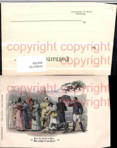 460788,Künstler AK Studentika Frauen Hunde pub Edm. v. König