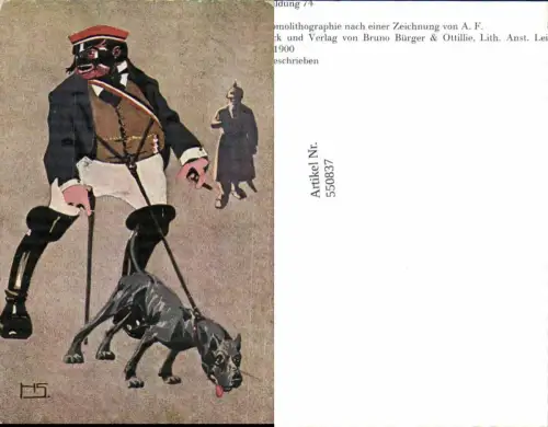 550837,REPRODUKTION Studentika Studentica Hund Karikatur