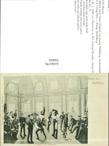 550843,REPRODUKTION Studentika Studentica Heidelberg Fechten Mansio