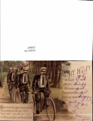 550847,REPRODUKTION Studentika Studentica Radfahren Rad All Heil