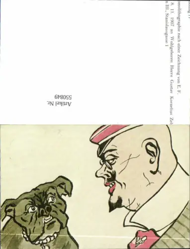 550849,REPRODUKTION Studentika Studentica Karikatur