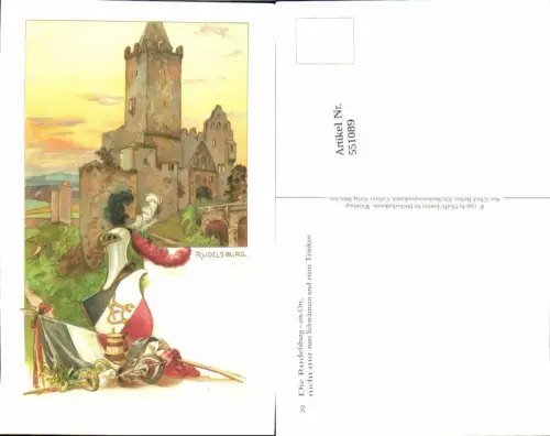 551089,Reproduktion Studentika Studentica Rudelsburg