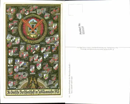 551127,Reproduktion Studentika Studentica Vaterland Deutsche Burschenschaft 1915