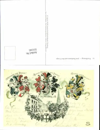 551245,Reproduktion Studentika Studentica Freiburg Suevia Rhenania Hasso Borussia