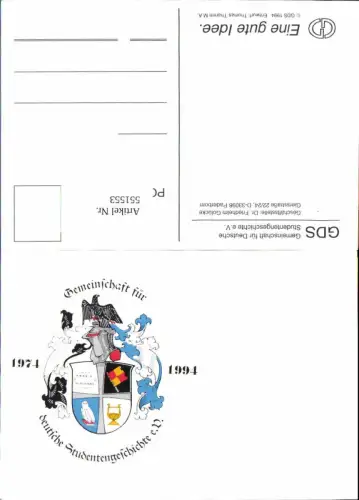 551553,Studentika Studentica Deutsche Studentengeschichte Couleurkarte