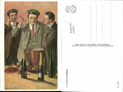 553217,REPRODUKTION Studentika Studentica Sekt Suppe Georg Mühlberg