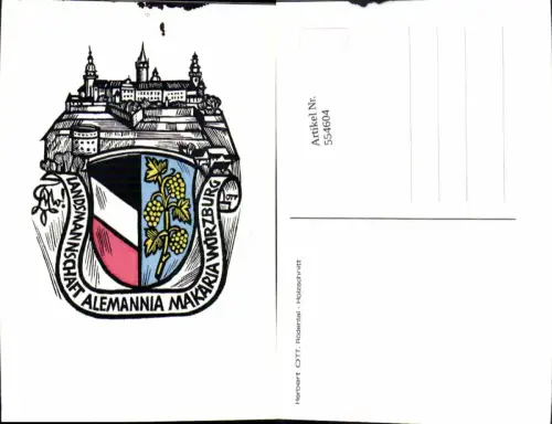 554604,Studentika Studentica Landsmannschaft Alemannia Makaria Würzburg