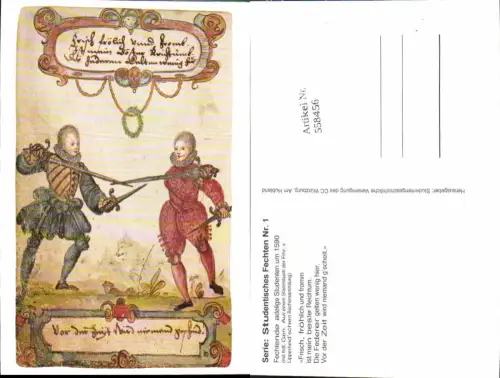 558456,Studentika Studentica Fechten Studenten 1590
