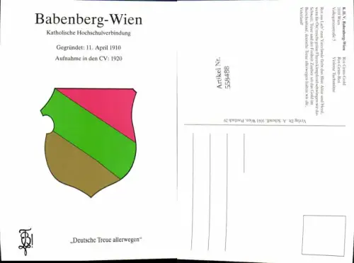 558488,Studentika Studentica Babenberg Wien Couleurkarte
