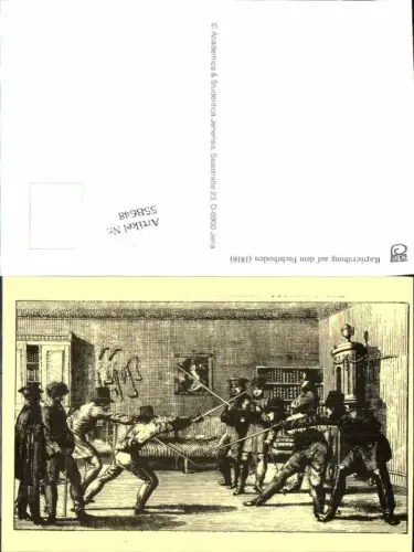 558648,Studentika Studentica Rapierübung auf dem Fechtboden 1816 Fechten Mensur
