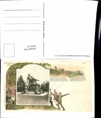 561214,Studentika Studentica Reprint Bismarck Denkmal Rudelsberg Fechten