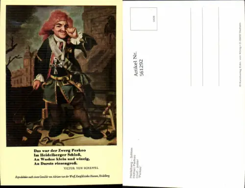 561292,Studentika Studentica Adriaen van d. Werff Heidelberg Schloss Hofnarr Perkeo