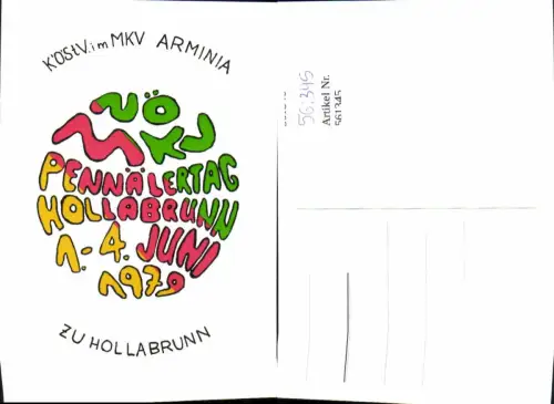 561345,Studentika Studentica KÖStV MKV Arminia Hollabrunn 1979