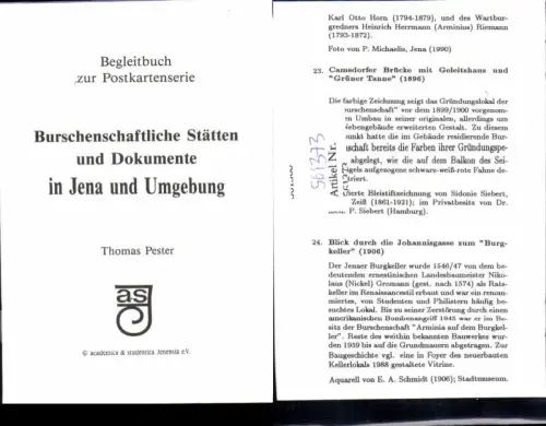561373,Studentika Studentica Begleitbuch 6. Seiten Burschenschaft Stätten Jena