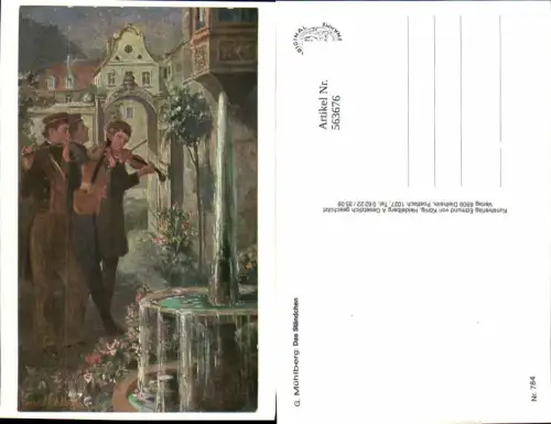 563676,Studentica Studentika Georg Mühlberg REPRO Ständchen Geige