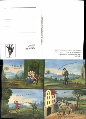 635816,Studentika Motiv 2003 Es lebe was Uns contentirt Studenten Gouache um 1750