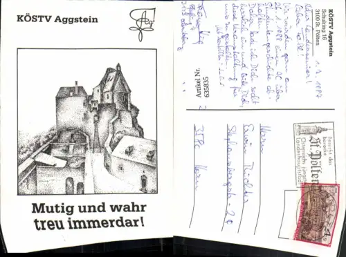 635835,Studentika KÖSTV Aggstein Burg Mutig und wahr