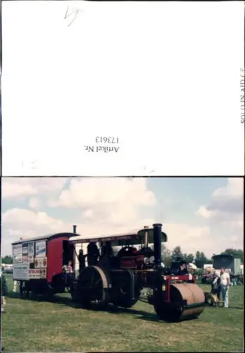 173613,Landwirtschaftliche Maschine Dampfwalze m. Anhänger