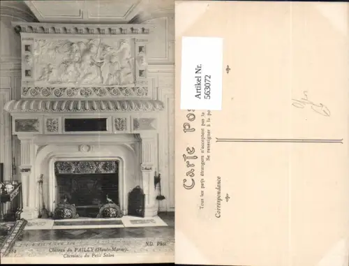 563072,Chateau du Pailly Haute Marne Cheminee du Petit Salon Kamin Ofen Heizung
