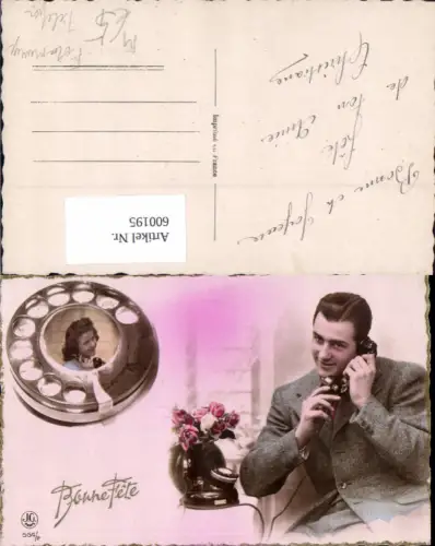 600195,Fotomontage Telefon Wählscheibe Paar Rosen Blumen pub J. G. Paris 564/2