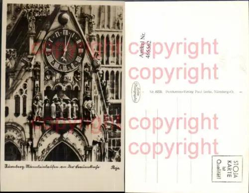 465562,Foto Ak Uhr Nürnberg Männleinlaufen a. d. Frauenkirche