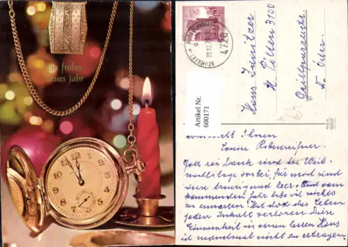 600171,Uhr Taschenuhr Gold Kerze Neujahr