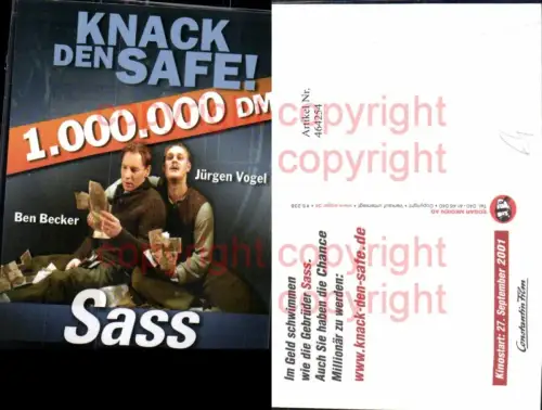 464254,Film Reklame Sass Knack den Safe Ben Becker Jürgen Vogel