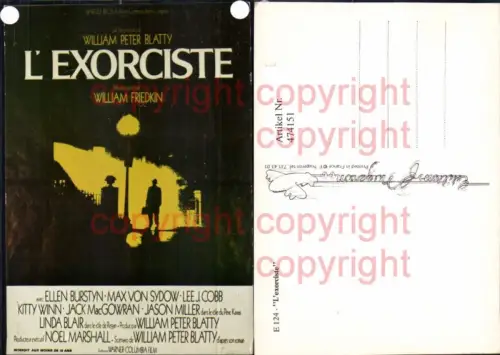 474151,Film Reklame L Exorciste William Peter Blatty Ellen Burstyn Max v. Sydow