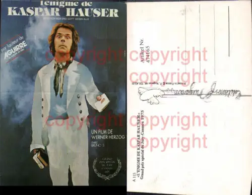 474165,Film Reklame Kaspar Hauser Werner Herzog Bruno S. 1975 Cannes