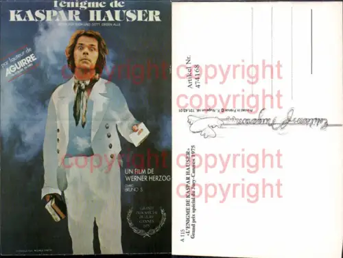 474168,Film Reklame Kaspar Hauser Werner Herzog Bruno S. 1975 Cannes