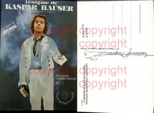 474169,Film Reklame Kaspar Hauser Werner Herzog Bruno S. 1975 Cannes