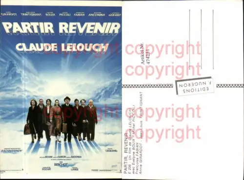 474251,Film Reklame Partir Revenir Claude Lelouch Annie Girardot Jean-Louis Trintignant