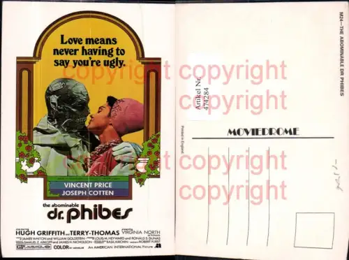 474284,Film Reklame Dr. Phibes Vincent Price Joseph Cotton Hugh Griffith Terry-Thomas