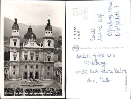 418568,Foto Ak Salzburg Dom u. das Jedermann Festspiel Theaterszene Theater