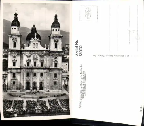 580032,Foto Ak Salzburg Dom Jedermann Aufführung Theaterszene Theater