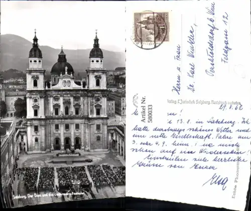 580033,Foto Ak Salzburg Dom Jedermann Aufführung 1962 Theaterszene Theater
