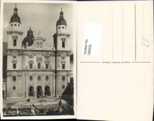 580035,Foto Ak Salzburg Dom Jedermann Aufführung Festspiele Theaterszene Theater