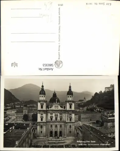 580353,Foto Ak Salzburg Dom Jedermann Festspiel Theaterszene Theater