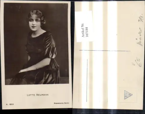 107184,Foto Ak Lotte Neumann Theater Musik pub Photochemie K 1809