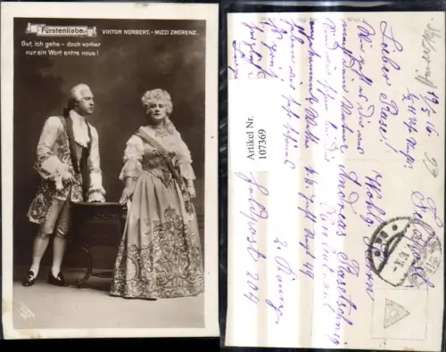 107369,Theater Musik Viktor Norbert Mizzi Zwerenz i. Fürstenliebe